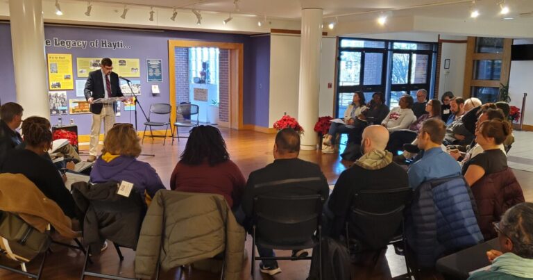 Michael McElreath leads a group of teachers to the Museum of Durham History.