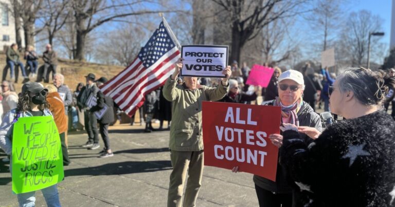 'Protect our votes' rally draws hundreds of Riggs supporters in Charlotte