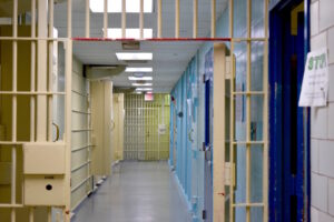A hallway in the Dane County Jail
