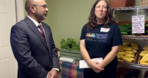 N.C. Secretary of Health and Human Services visits WNC to support food and mental health services after Helene