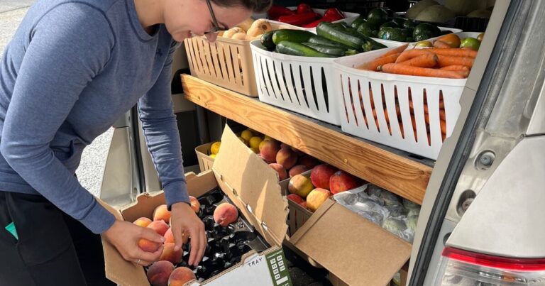 Members of Caja Solidaria’s team outside the Legislative Building in Raleigh, where they traveled to advocate for continued funding of the Healthy Opportunities Pilot. From left: Madison Laws, Christina Schnabel, Amy Landers, Bella Smiga, and Catalina Norena.
