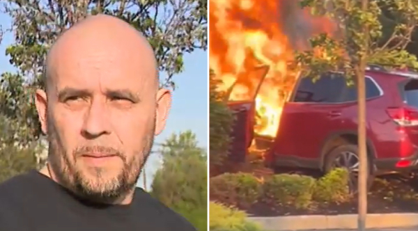 Hero Bystander Pulls Driver From Flaming Car Moments Before Explosion