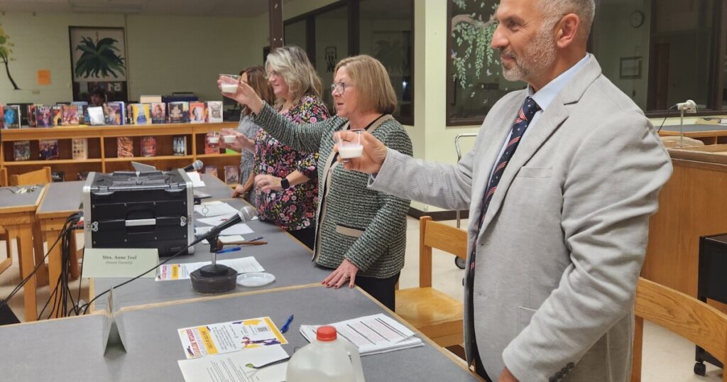 Arden Tewksbury has served on the Elk Lake School Board since 1961.