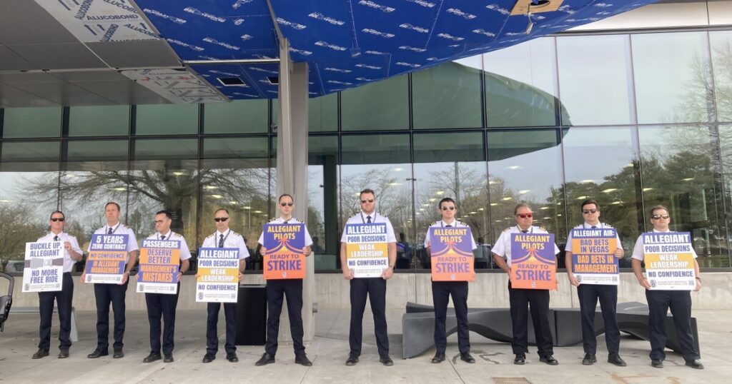 Allegiant pilots picket outside Asheville airport for better contract