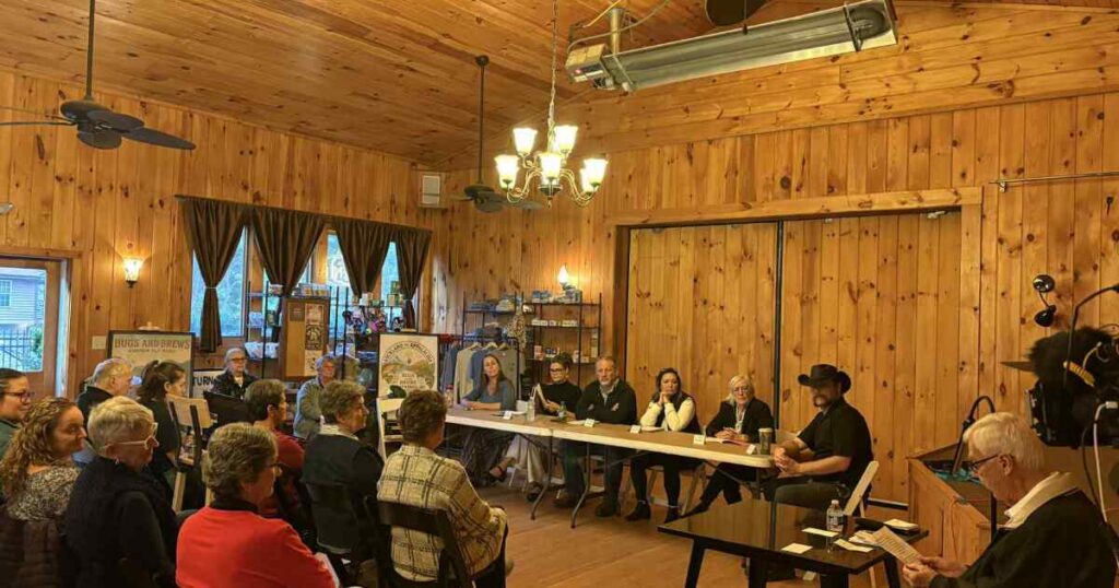 Part of Bridge Street in Hot Springs was wiped away when the French Broad River flooded.