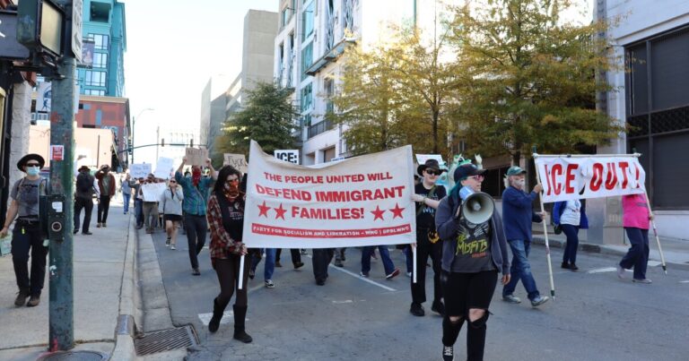 In Asheville, residents protest against border patrol agents operating in Charlotte