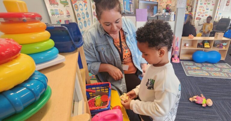Children at the Northeastern Educational Intermediate Unit's early intervention center pick songs to play in their classroom in Dunmore.