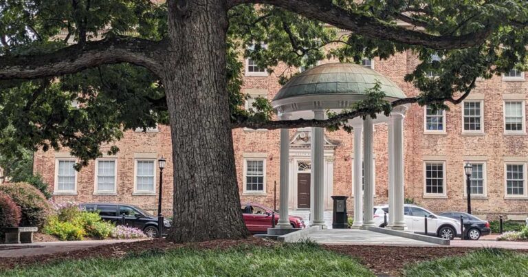 Chart comparing UNC-Chapel Hill in-state undergraduate tuition rates to university peers. The university's Chief Financial Officer said UNC-Chapel Hill would have still been in the bottom quartile of attendance costs even with a 3% tuition increase.