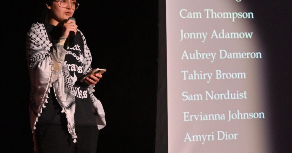 Nikki Berlew speaks at the Transgender Day of Rememberance NEPA at Wilkes University. She founded the local vigil in 2020.