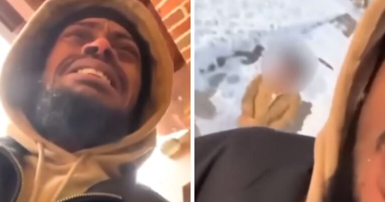 little girl walking in freezing cold