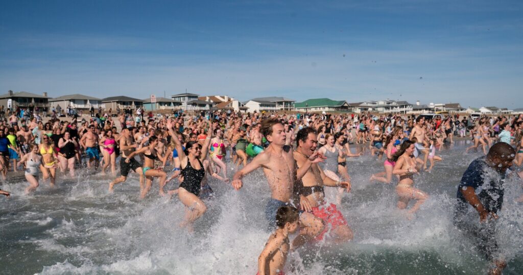 Participants at the Wrightsville Beach Polar Plunge