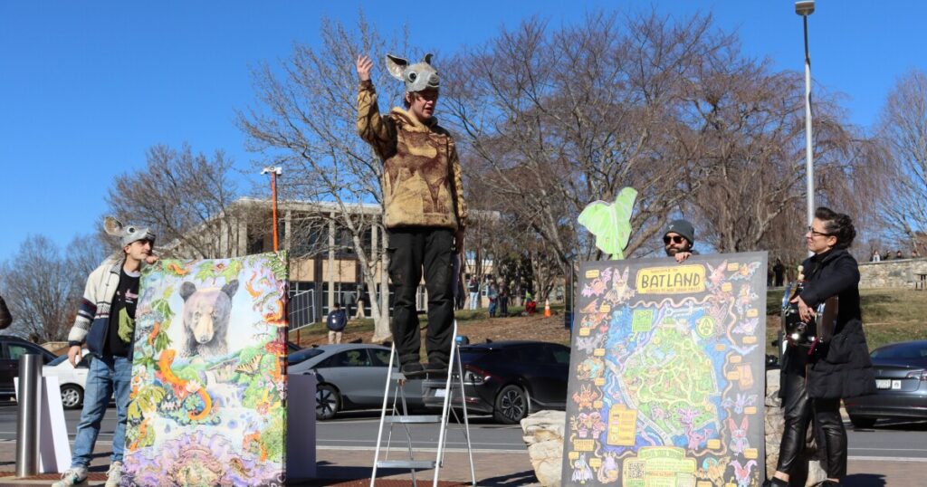 UNCA students and community members hold a 'walk out' on campus