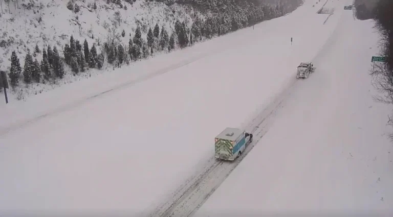 snow plow escorts ambulance hospital