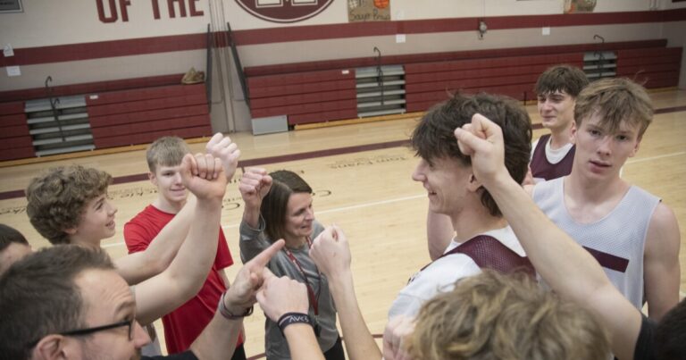 Basketball practice at Montrose starts with meditation.