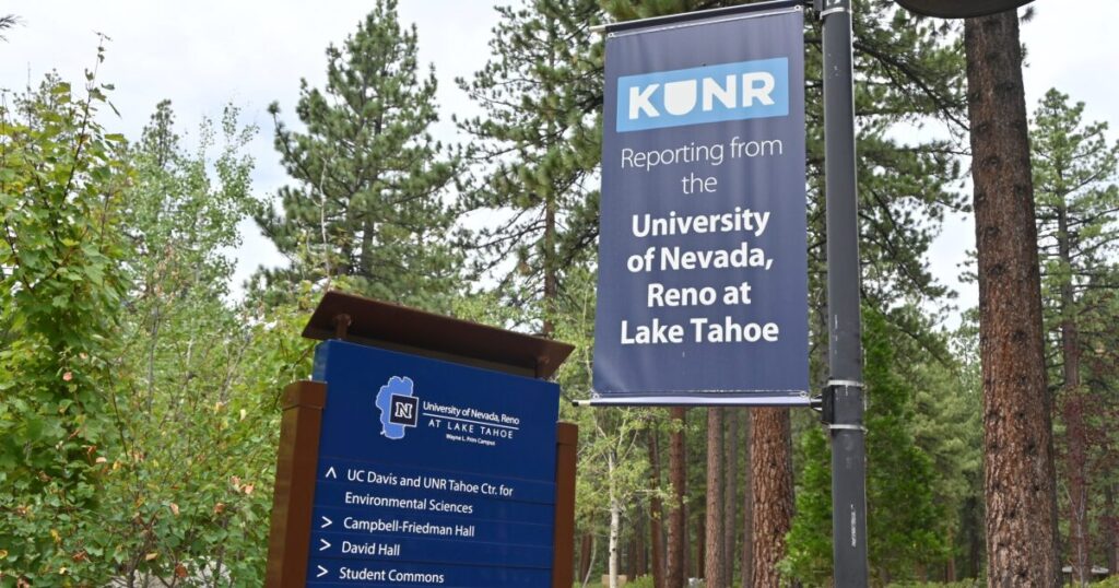 The exterior of the Prim Library at the University of Nevada, Reno Lake Tahoe campus in Incline Village.