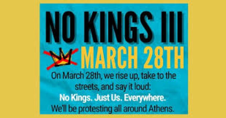 Athens holding No Kings 3 events