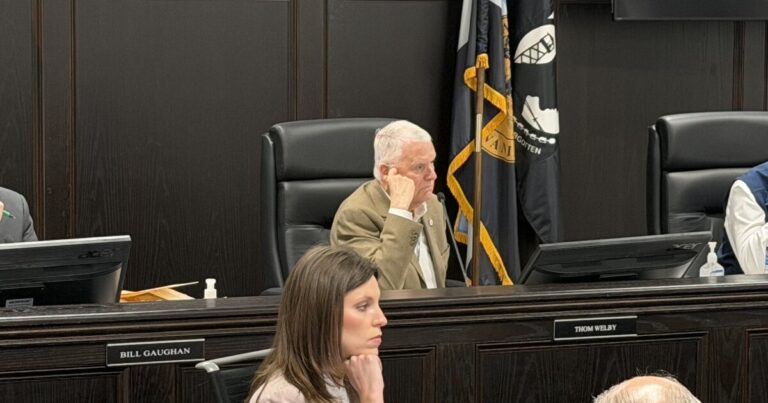 Maria Johnson, who chairs the theology/religious studies department at the University of Scranton, rebukes Lackawanna County Commissioner Chris Chermak for suggesting morality does not fuel the law. Chermak said he can't make decisions on a proposed immigration ordinance just based on morality. They spoke during a commissioners meeting March 18, 2026.