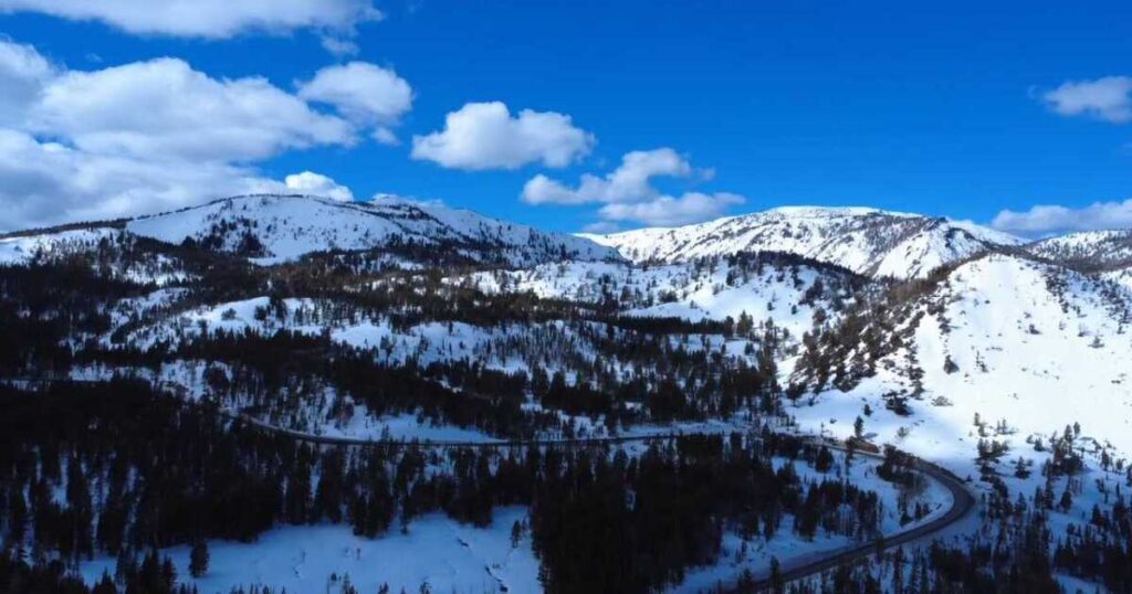 Map of Nevada with median snowpack percentages provided by NRCS.