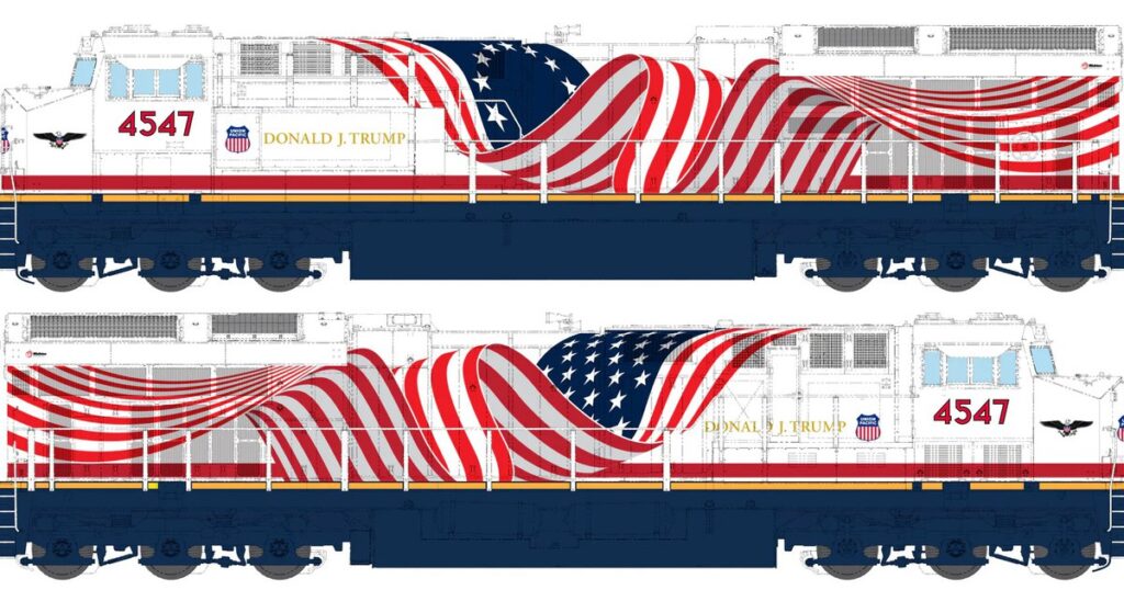 Omaha-based Union Pacific unveils ‘No. 4547’ locomotive honoring President Trump