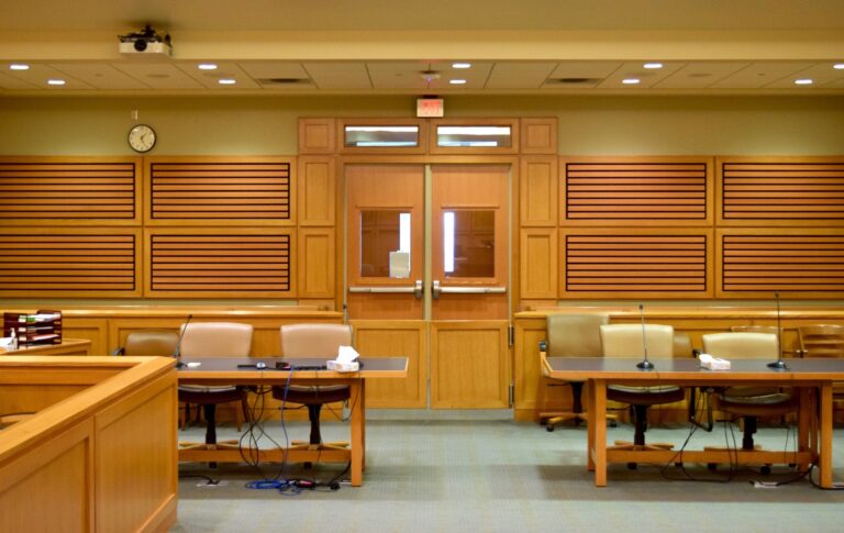 A Dane County courtroom as seen from the witness stand