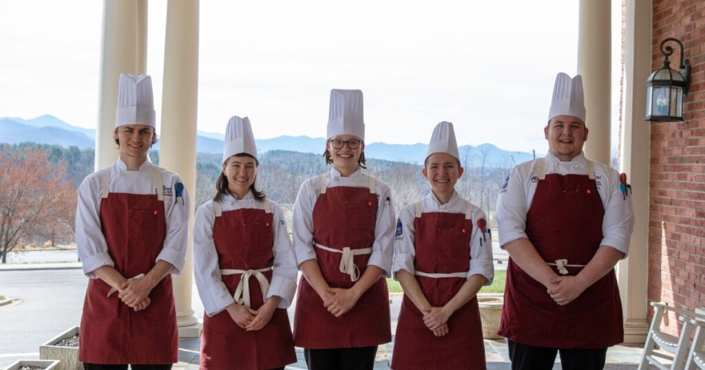 Ezrah Hanson competes in the Student Chef category at the American Culinary Federation's Southeast Regional in Winston-Salem on March 28. The A-B Tech alumnus won a gold medal and scored third highest in the nation
