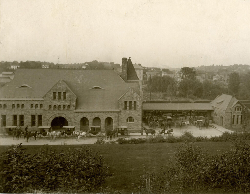 The Michigan Central Railroad Depot in Ann Arbor photographed around 1905.