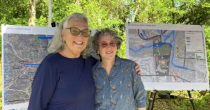 A map showing the location of potential new pickleball courts at Roger Farmer Park in West Asheville.