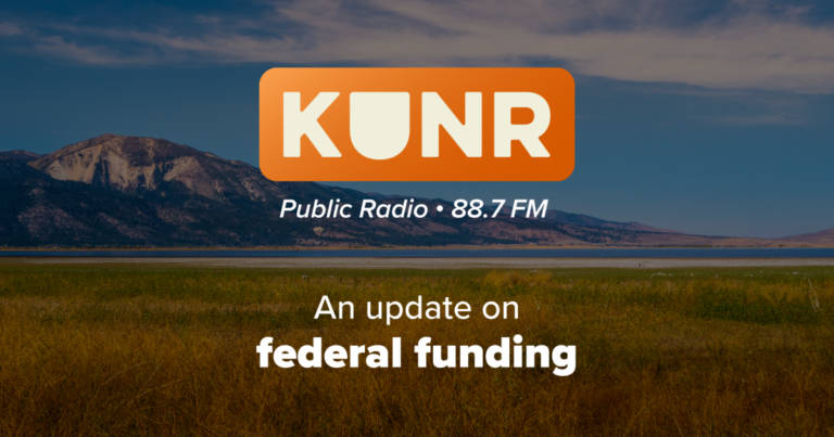 Photos of KUNR staff looking toward the camera and smiling.