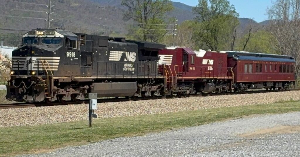 A view of a newly-restored section of track.