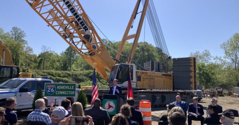 A screenshot from an NCDOT visualization of the I-26 Connector project.