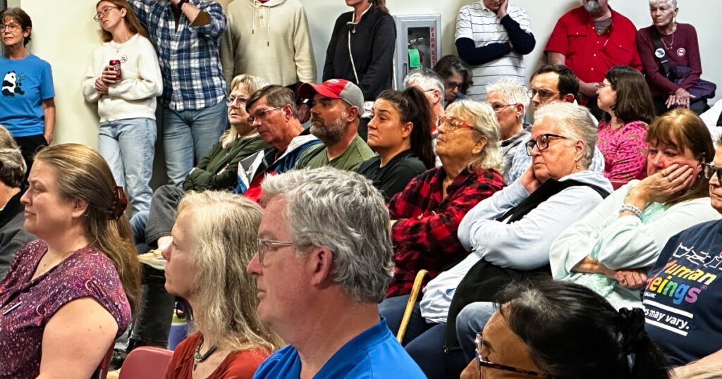 a woman petting her pig