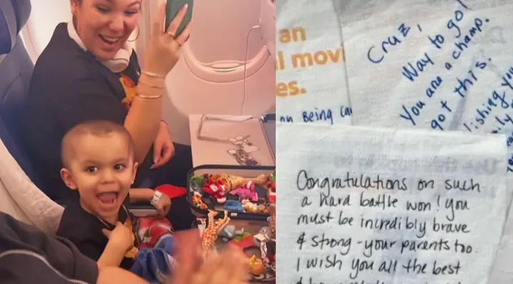 Plane Full Of Passengers Helps Two-Year-Old Boy Celebrate Being Cancer Free