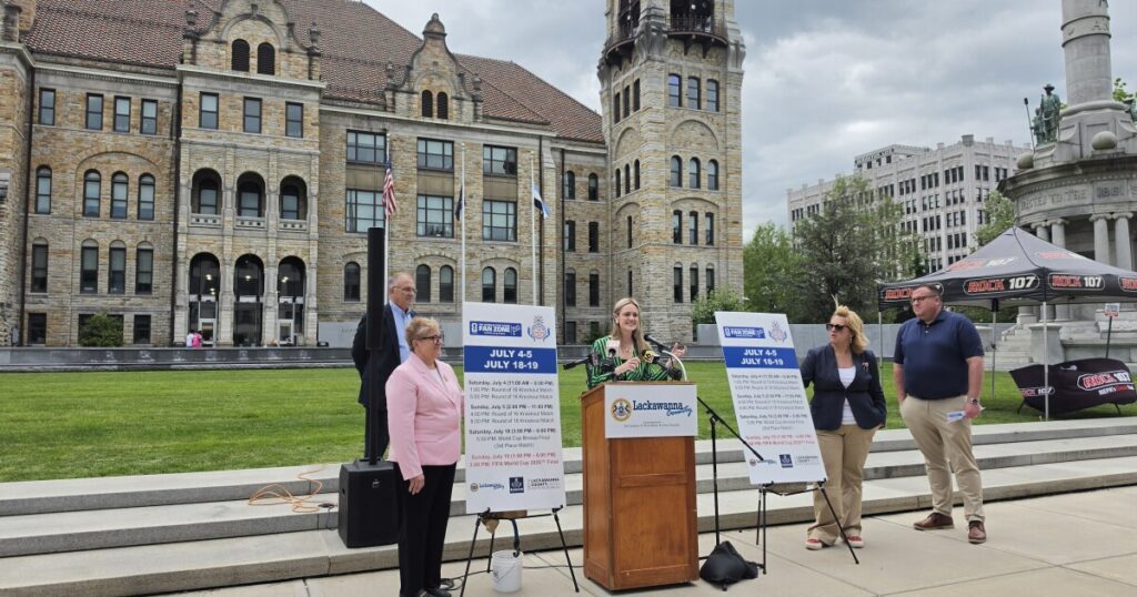 Lackawanna County Commissioner Bill Gaughan says he looks forward to thousands of people watching soccer together at Courthouse Square.