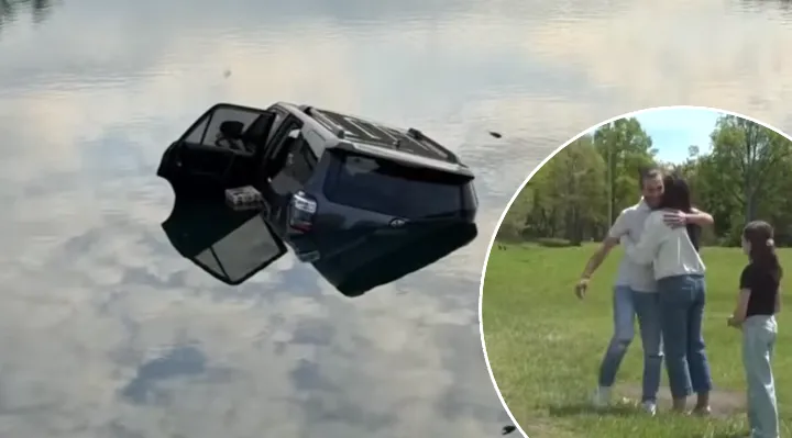 Man Hears Little Girl Screaming, Jumps Into Pond to Save Mom and Daughter From Sinking SUV