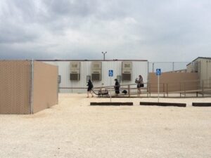 The group was not allowed to take photos of the facility, but this image was taken near the part of the facility they worked in.