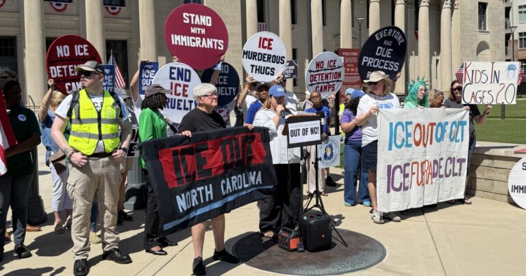 Dozens gather in Charlotte to oppose planned ICE detention expansion in NC