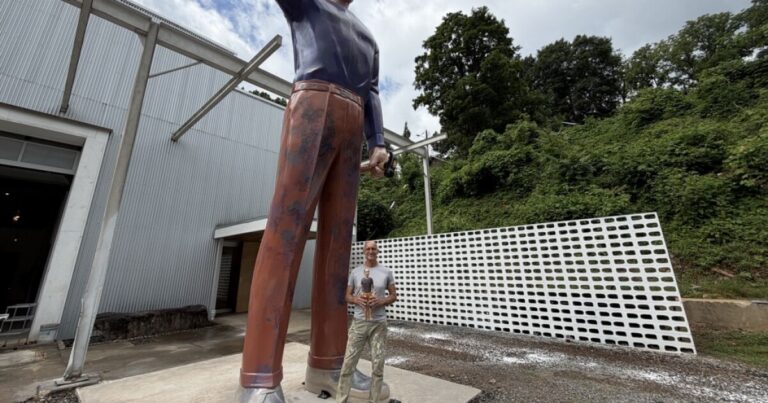 Randy Shull built a 22-foot statue of himself. He insists it’s for his father.