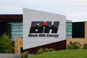 A sign stands outside Black Hills Energy