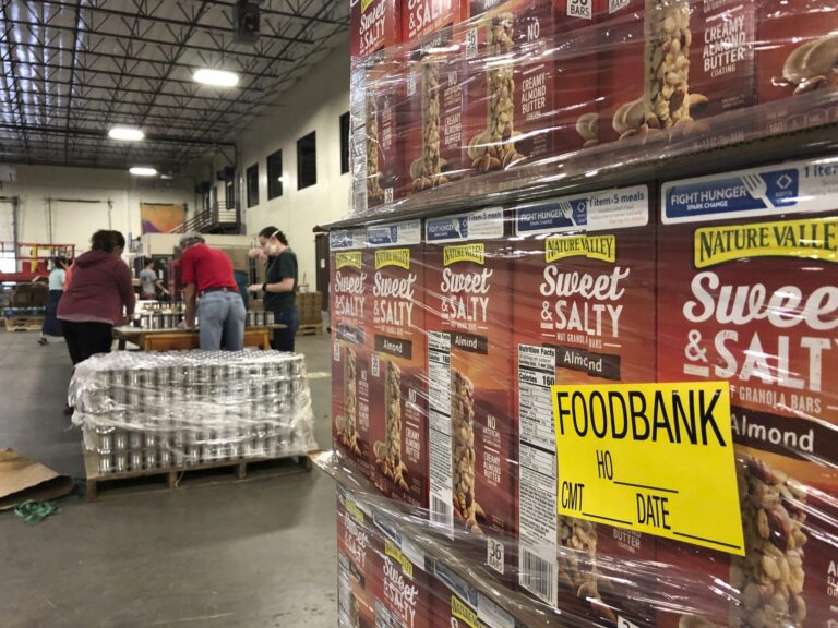 Pallet of food at food bank