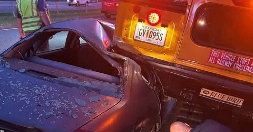 Clarke County School bus, car collide