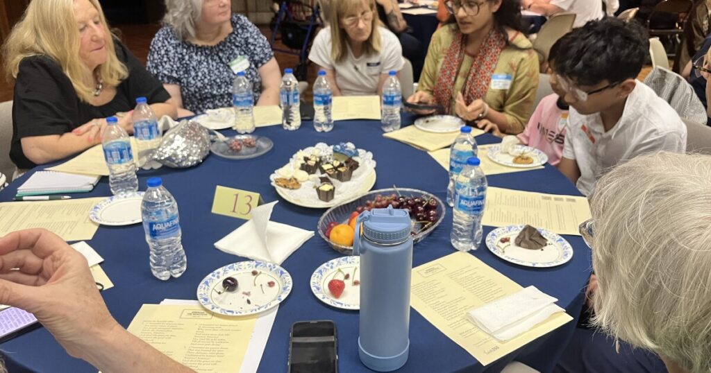 The first Faith250 discussion was held in Temple Hesed's social hall in Scranton.