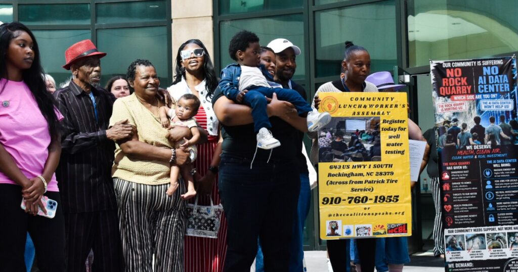 Richmond County resident Shaun Ingram pushed for tighter restrictions on Amazon and Duke Energy's emissions at the Hamlet data center.