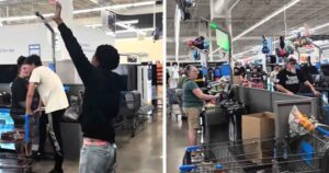 young boy preaching at walmart