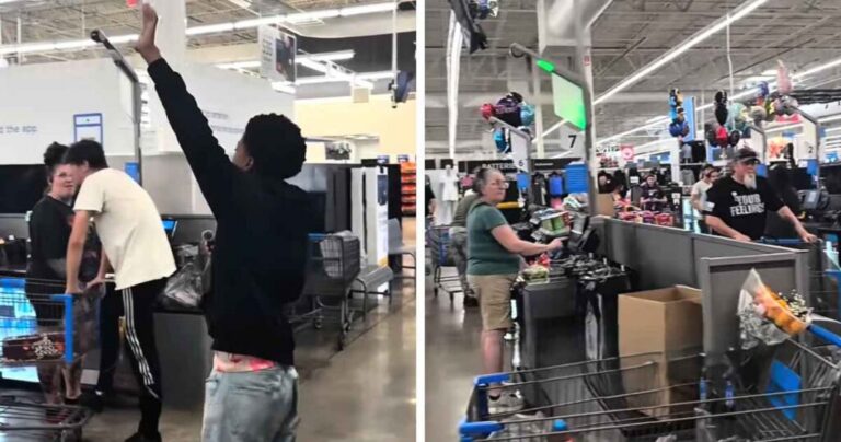 young boy preaching at walmart