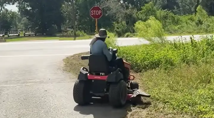 Man Cuts Grass After Seeing Students Waiting at Bus Stop in Dangerous Conditions