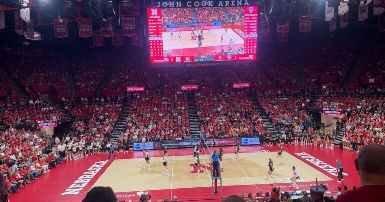 Husker volleyball takes the court in a newly renovated Bob Devaney Sports Center, sweeps New Mexico