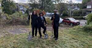 Luzerne County Councilwoman Dawn Simmons speaks at Monday's groundbreaking for the Welby Court Community & Resilience Affordable Housing Project in Scranton.
