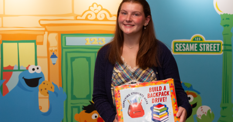 Annie McIntyre, 16, a Scranton Prep junior, donated 60 backpacks filled with school supplies and four 'Kindness Karts' for local schools.